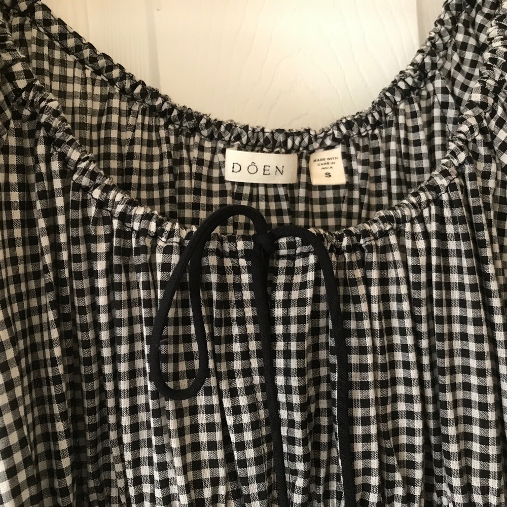 Doen black gingham dress